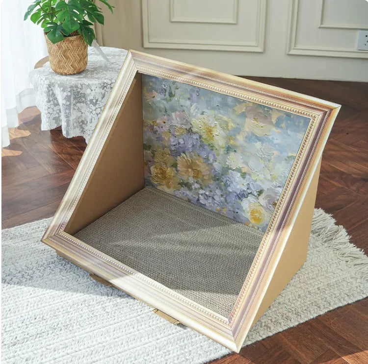 Artistic Oil Painting Cat Scratch Board & Nest