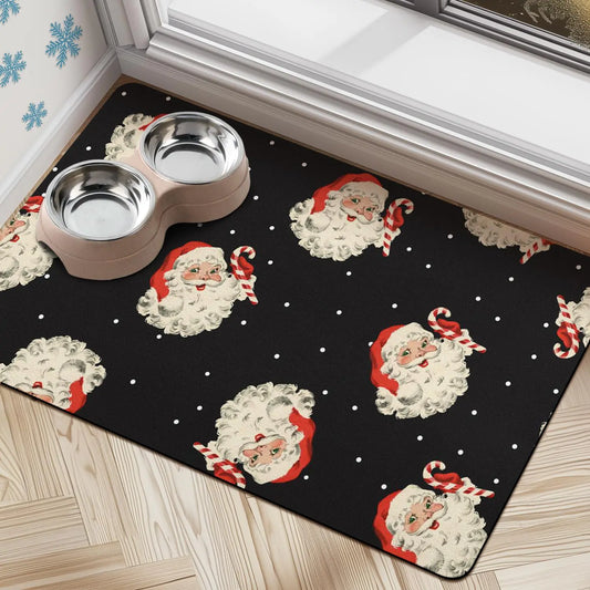 Black Holiday Christmas Quick-Dry Durable Absorbent Pet Mat for Dog Cat