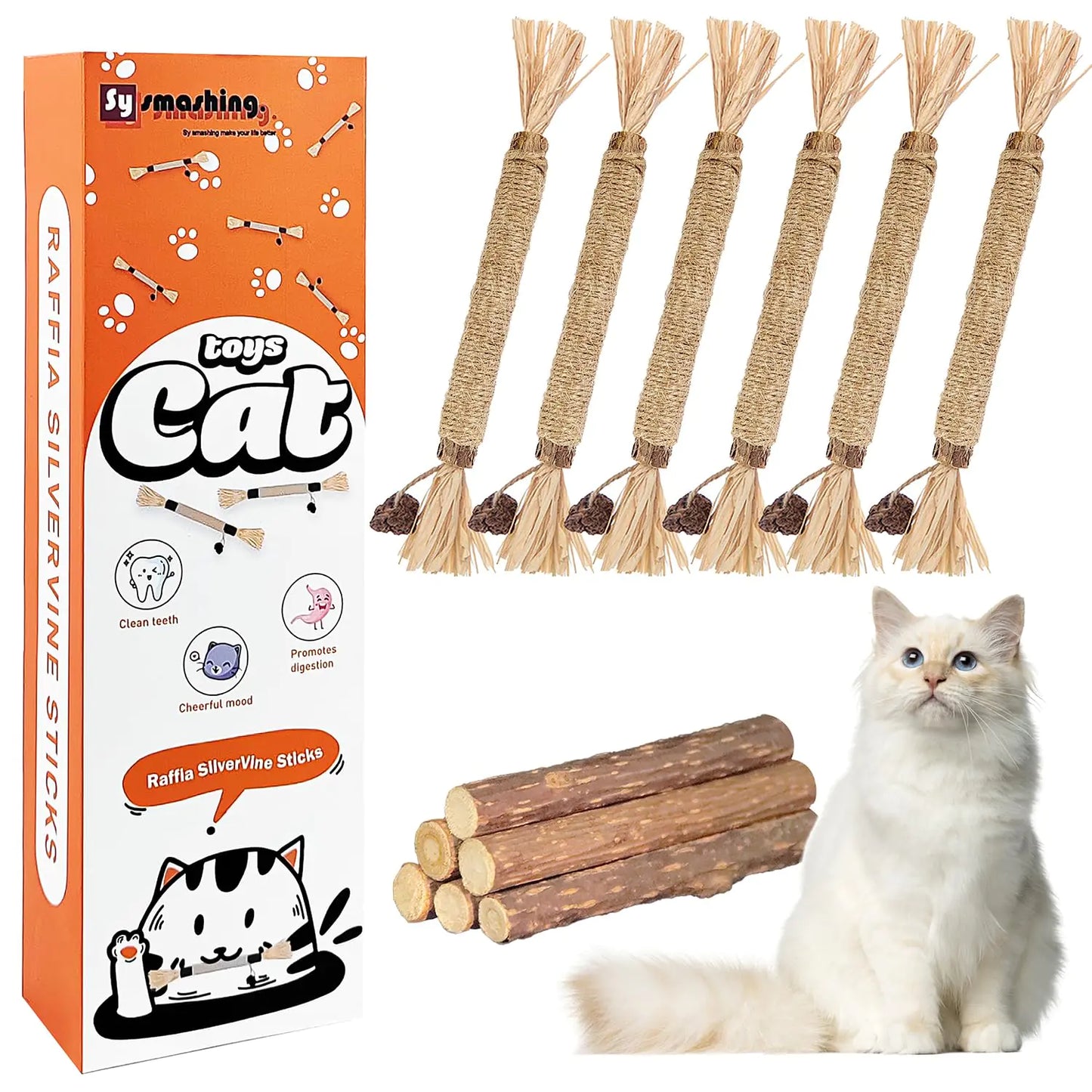 Sysmashing SilverWhisk 12pc Silvervine Cat Chews