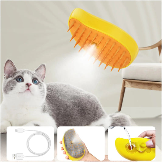 Cat Steam Brush 3 In1 Brush for Cats Fully Rechargeable
