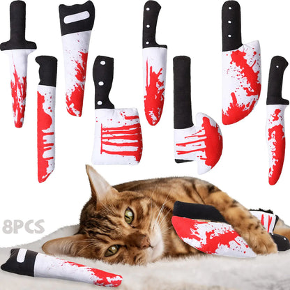 Creepy Catnip Knife Toys - 8 Pack