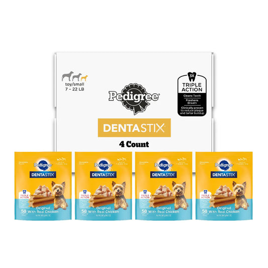 Pedigree DENTASTIX Toy/Small Dog Dental Treats Original Flavor Dental Bones 56 oz. Multipack (232 Treats)