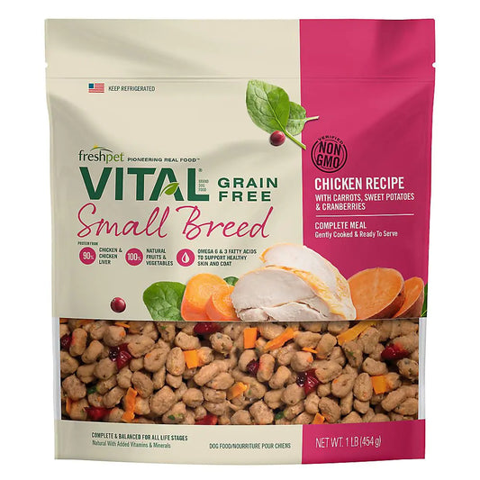 Freshpet Vital Complete Meals Grain-Free Chicken Fresh Small Breed Dog Food 1 lb.